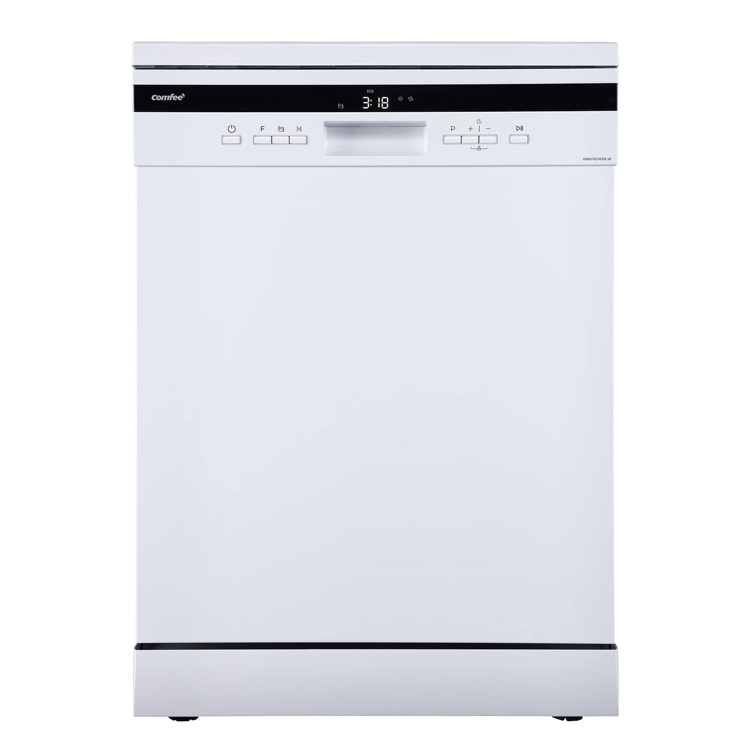 COMFEE' Freestanding Dishwasher FD1435E-W with 14 place settings, Full Size, 44dB, Wide LED Display