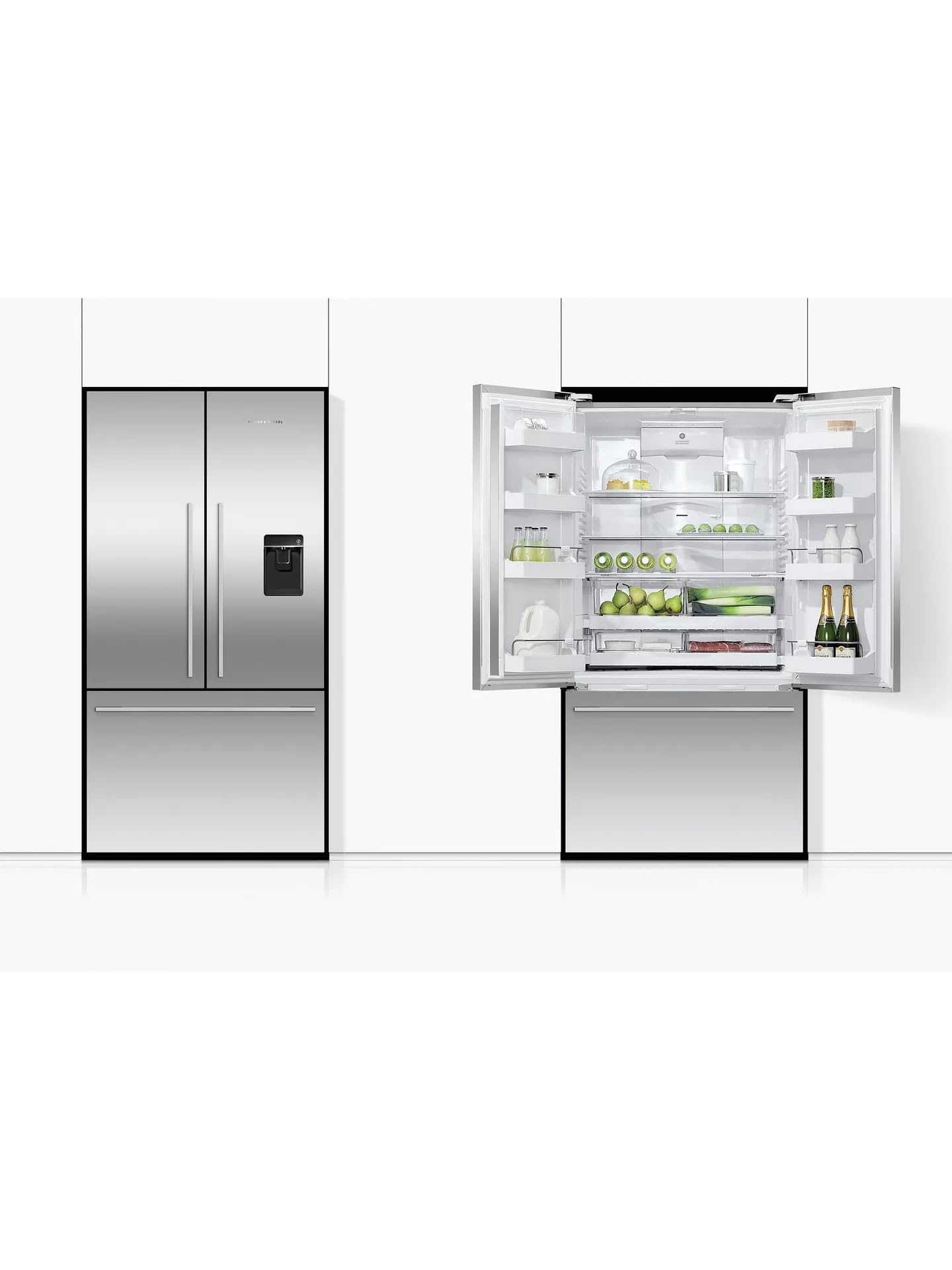 569L French Door Freestanding Fridge Freezer, Stainless Steel, Frost Free, E Energy Rating