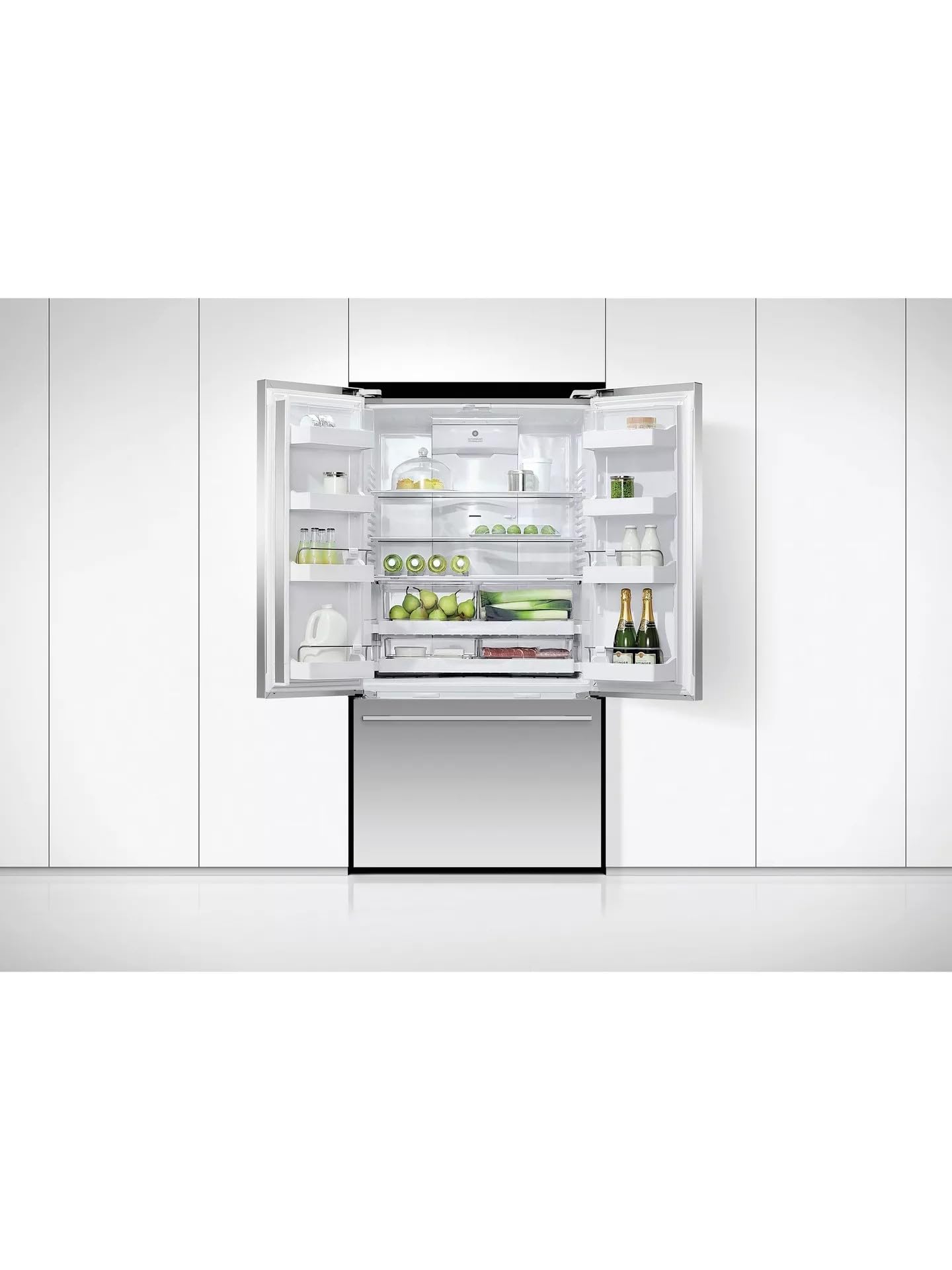 569L French Door Freestanding Fridge Freezer, Stainless Steel, Frost Free, E Energy Rating