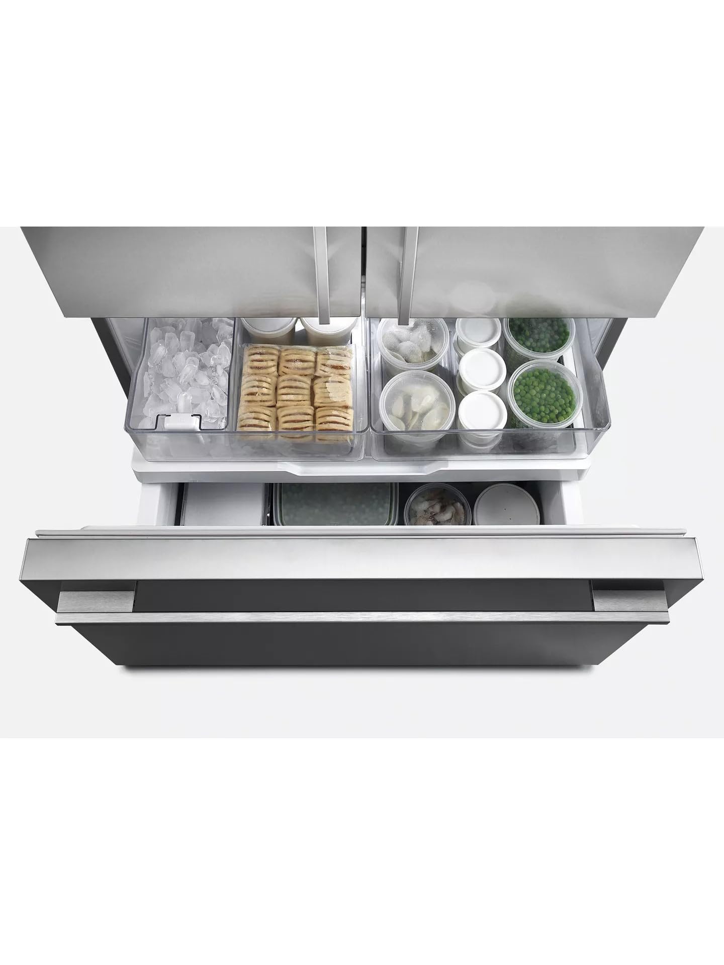 569L French Door Freestanding Fridge Freezer, Stainless Steel, Frost Free, E Energy Rating