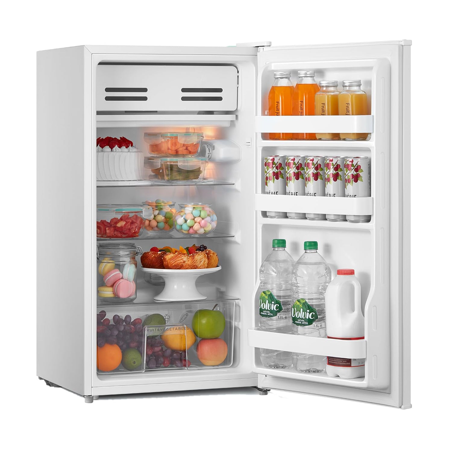 COMFEE' RCD93WH2(E) Under Counter Fridge, 93L Small Fridge with Cooler Box, Interior Light
