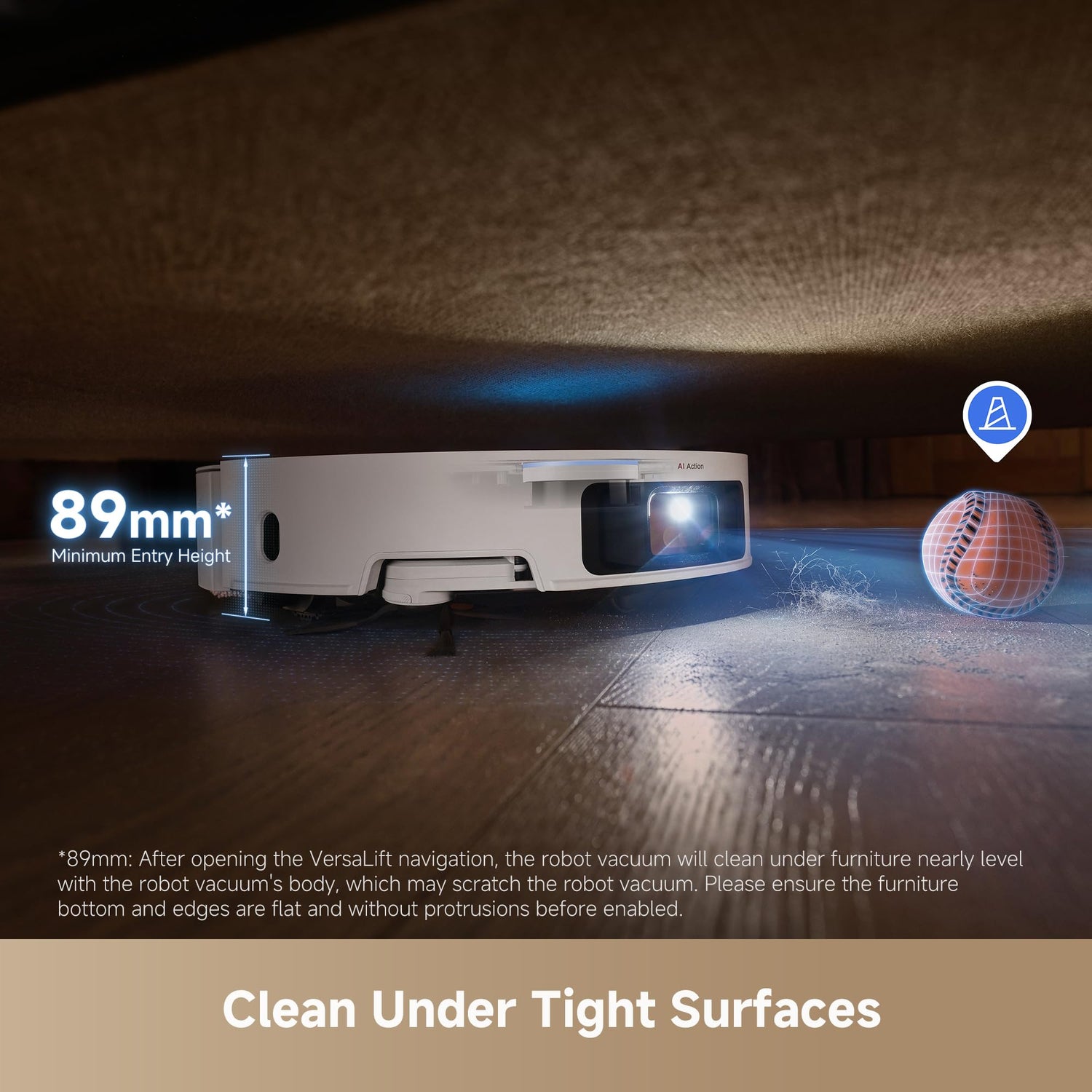 Dreame X50 Ultra Complete Robot Vacuum and Mop, 20,000Pa Suction, 6 cm Obstacle Clearance, Hot Water Mop Cleaning, White