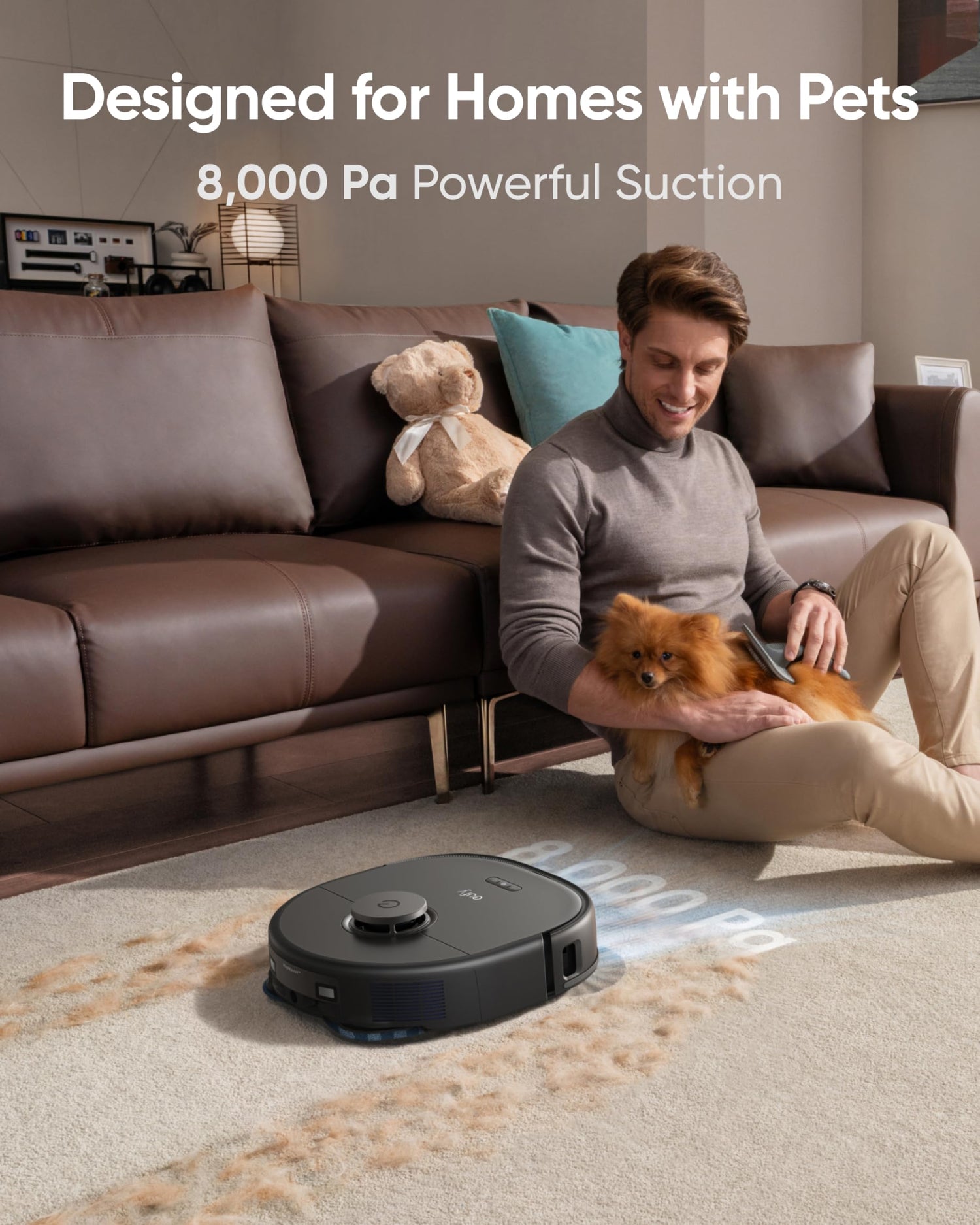 eufy X10 Pro Omni Robot Vacuum Cleaner with Dual Mop, All-in-One Station, 8,000Pa Powerful Suction